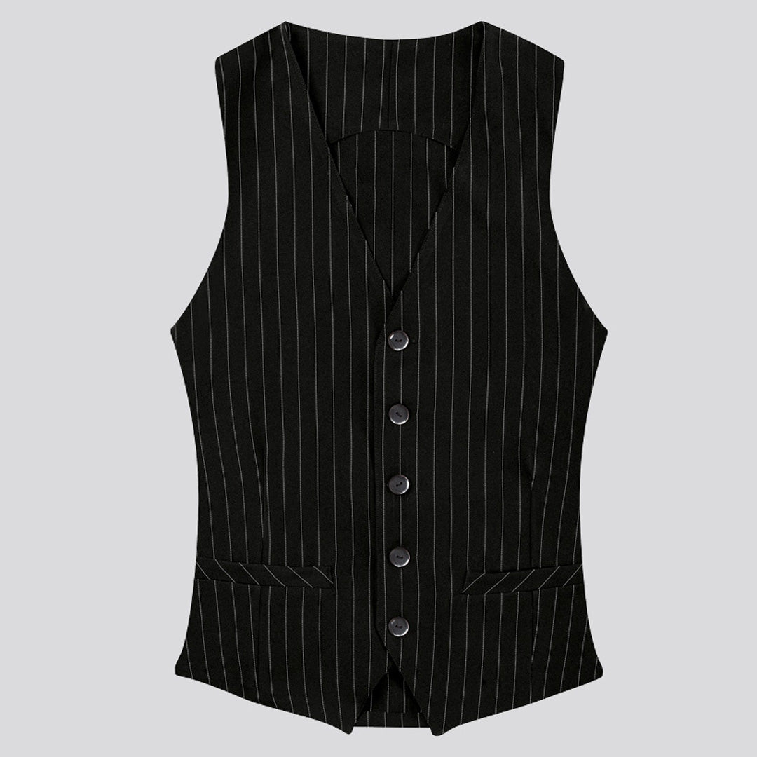 House of Uniforms The Marvin Vest | Adults Toma Black/White
