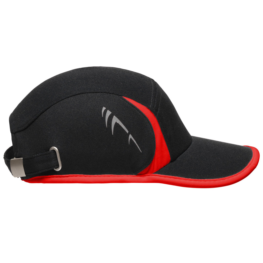 House of Uniforms The Running Cap | 4 Panel Myrtle Beach Black/Red