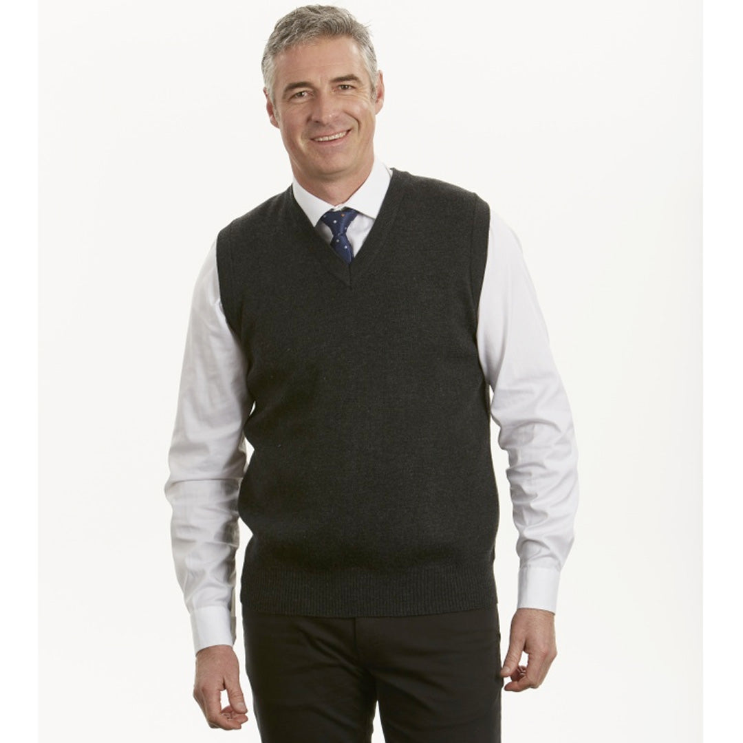 House of Uniforms The Wool V Neck Vest | Mens MTF Charcoal
