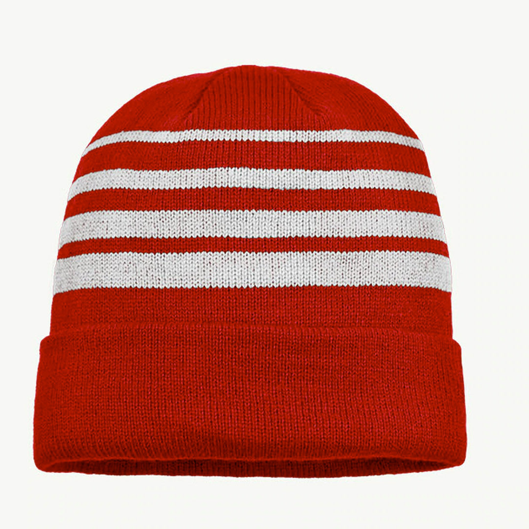 House of Uniforms The Multi Stripe Beanie | Unisex Grace Collection Red/White