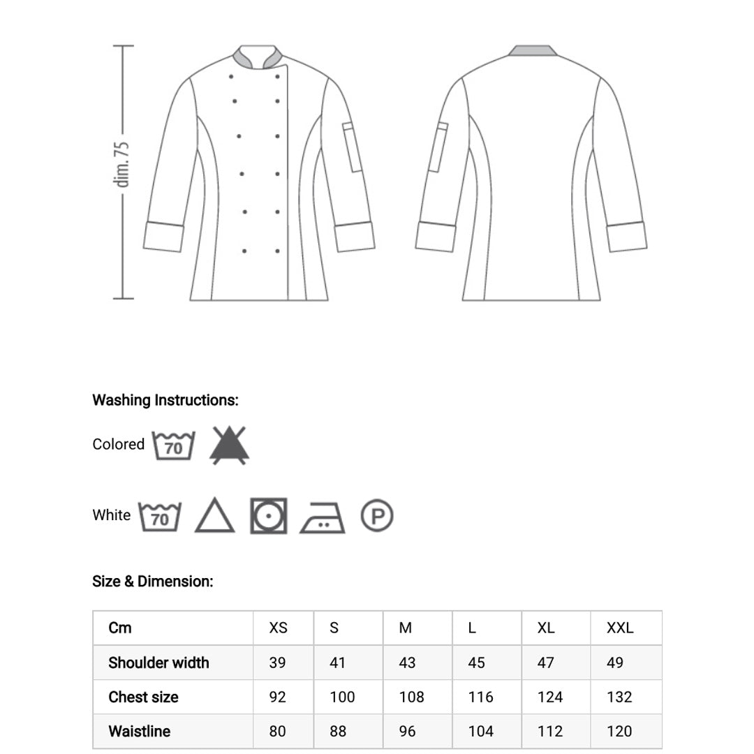 House of Uniforms The Donna Chefs Jacket | Long Sleeve | Ladies Toma 