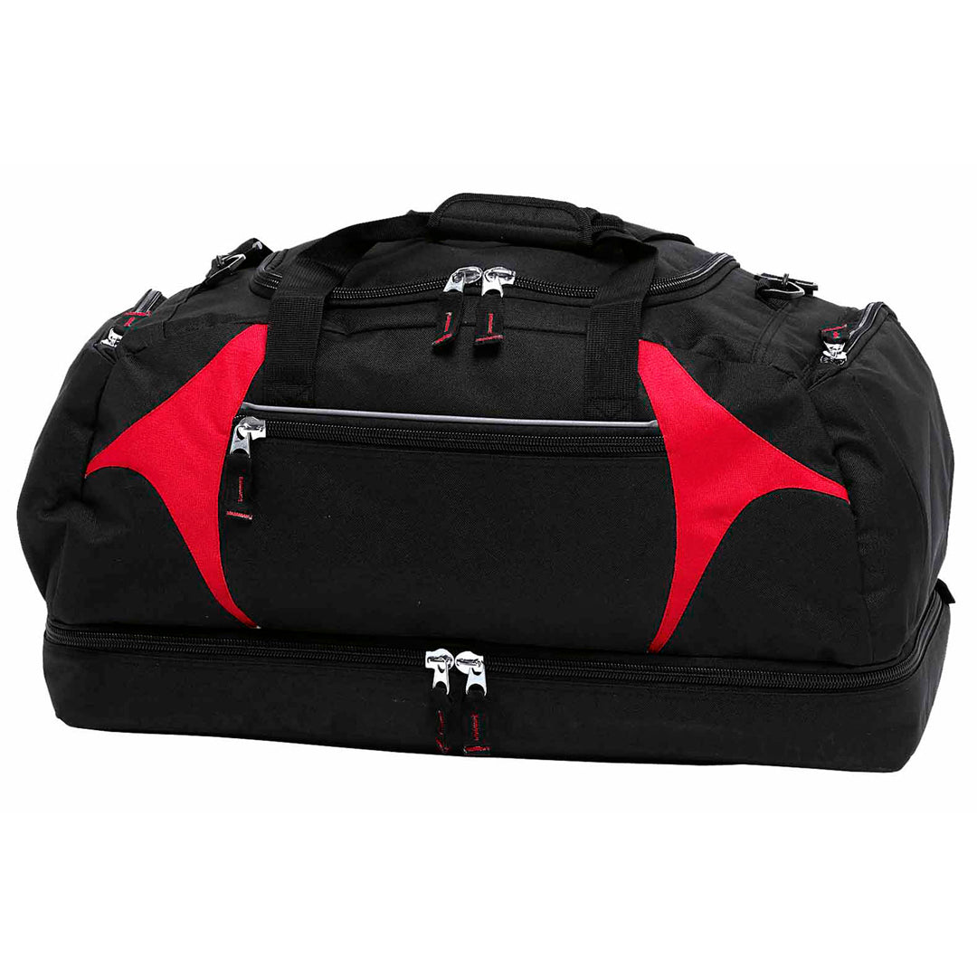 House of Uniforms The Spliced Zenith Sports Bag Gear for Life Black/Red