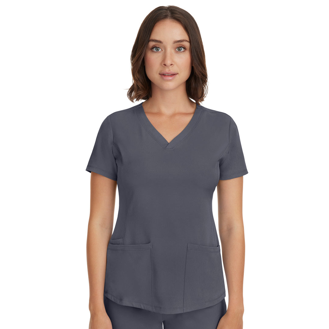 House of Uniforms The Monica Scrub Top | Ladies Healing Hands Pewter