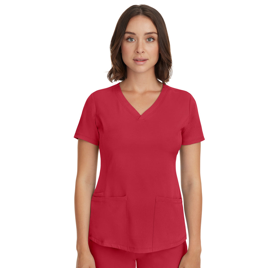 House of Uniforms The Monica Scrub Top | Ladies Healing Hands Red