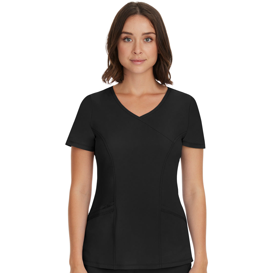 House of Uniforms The Madison Scrub Top | Ladies Healing Hands Black