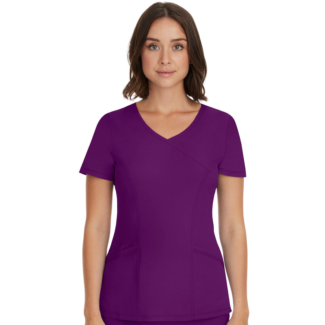 House of Uniforms The Madison Scrub Top | Ladies Healing Hands Eggplant