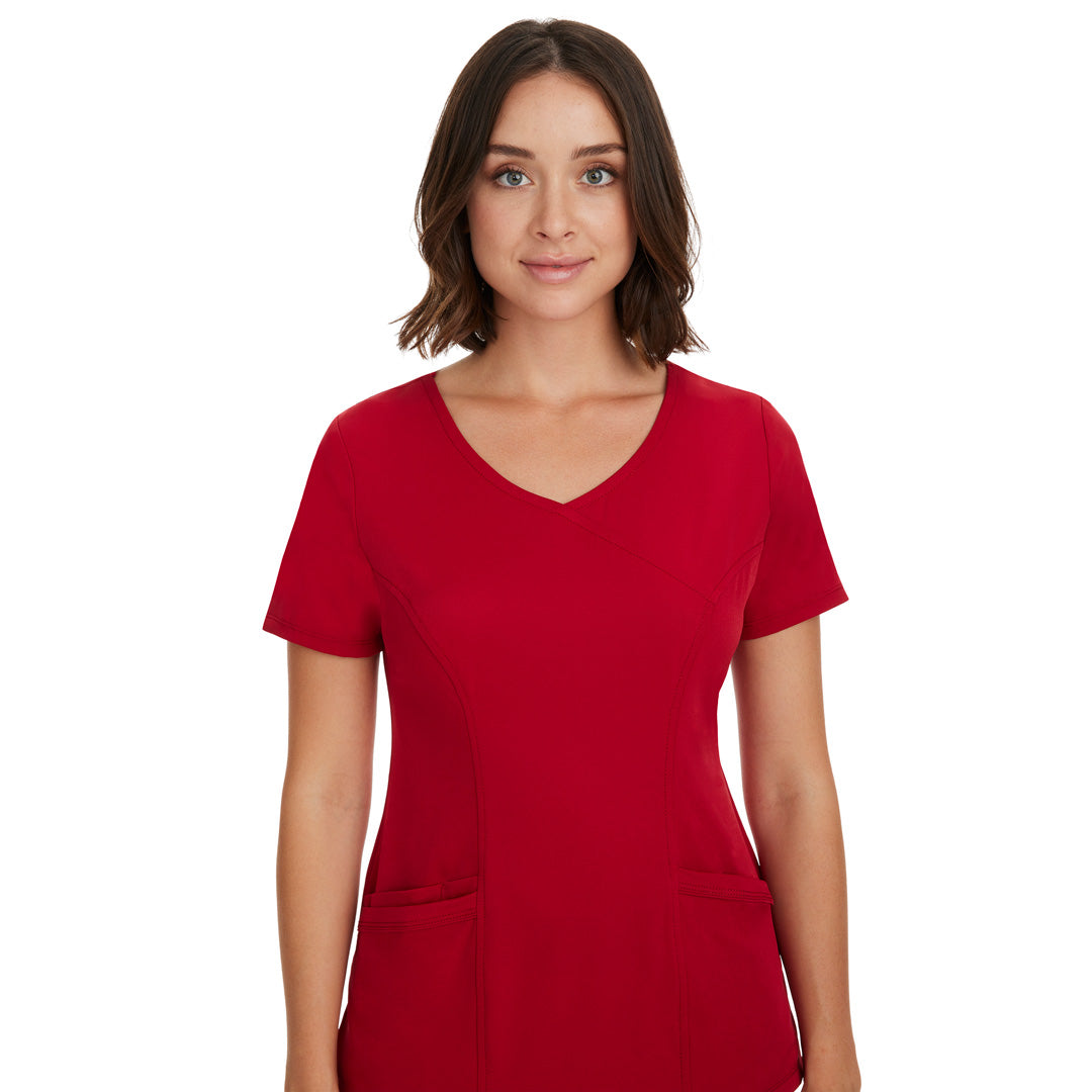 House of Uniforms The Madison Scrub Top | Ladies Healing Hands Red