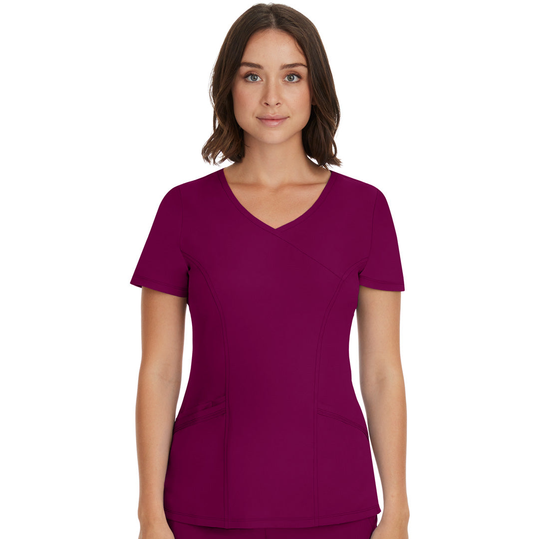 House of Uniforms The Madison Scrub Top | Ladies Healing Hands Wine