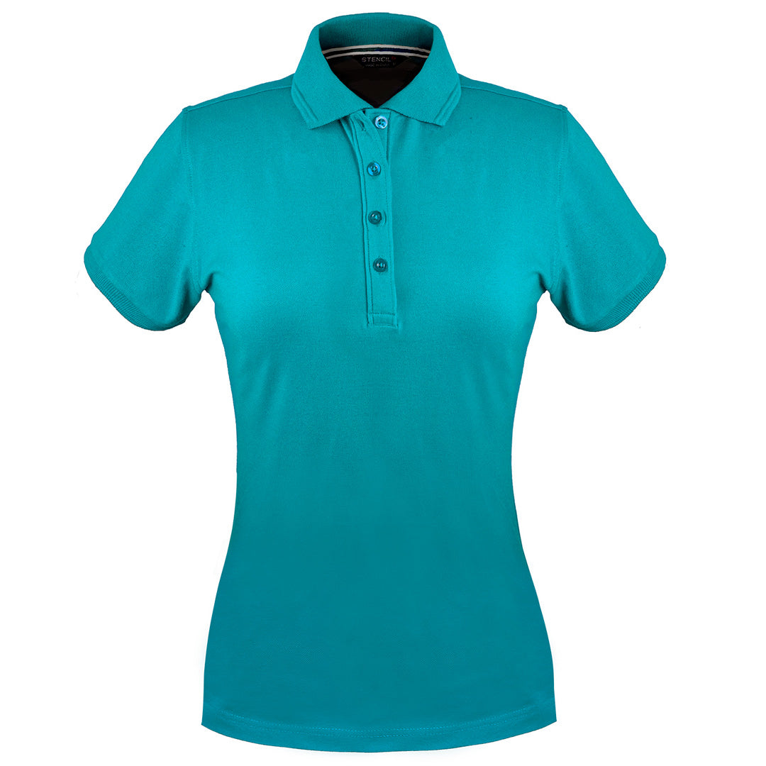 House of Uniforms The Oceanic Polo | Ladies | Short Sleeve Stencil Teal