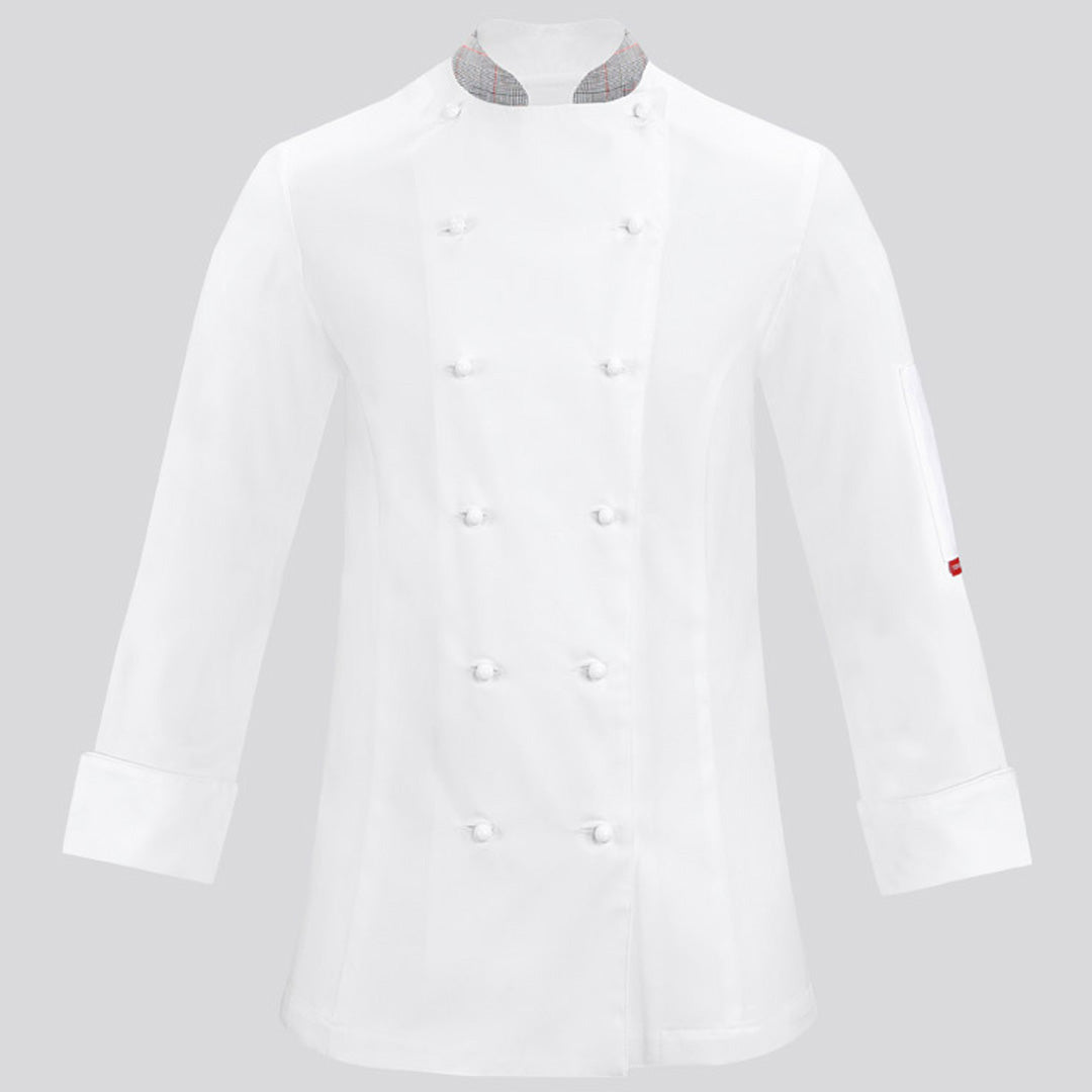 House of Uniforms The Donna Chefs Jacket | Long Sleeve | Ladies Toma White