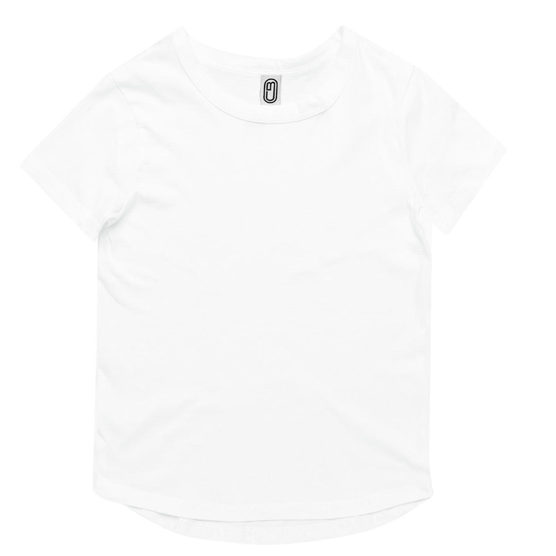 House of Uniforms The Australian Cotton Curved Tee | Kids | Short Sleeve CB Clothing White