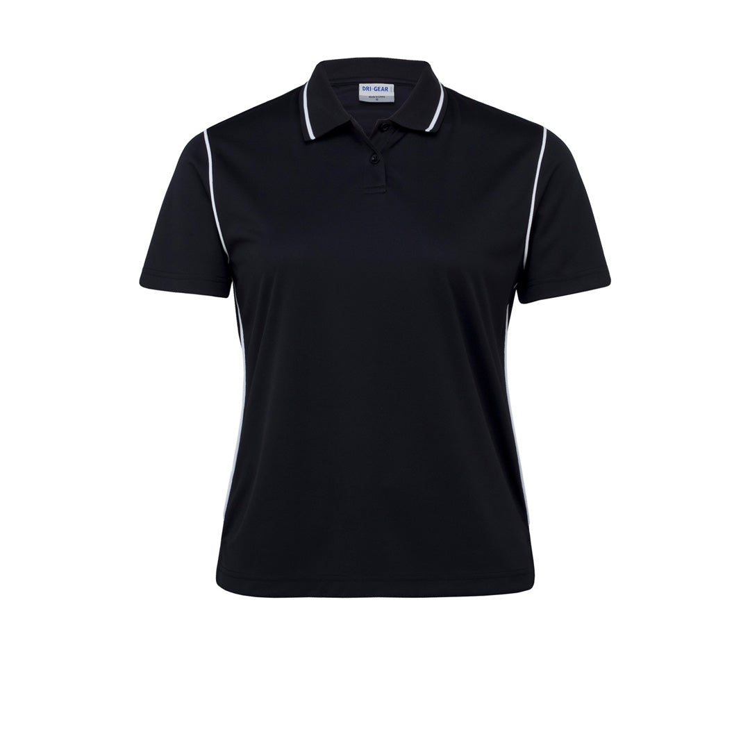 House of Uniforms The Dri Gear Hype Polo | Ladies Gear for Life Black/White